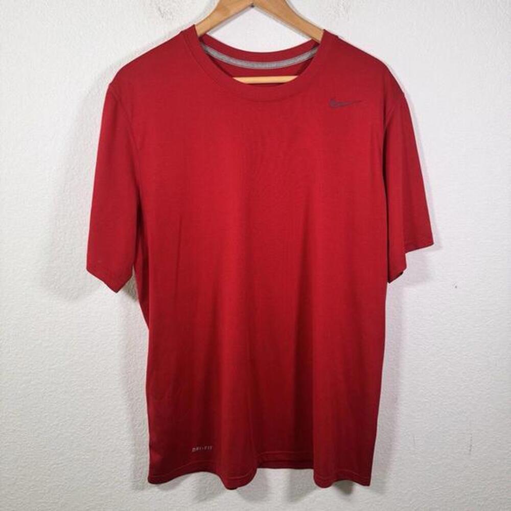 Nike Men's Dri-FIT Tee, Short Sleeve Size L Workout Shirt Red